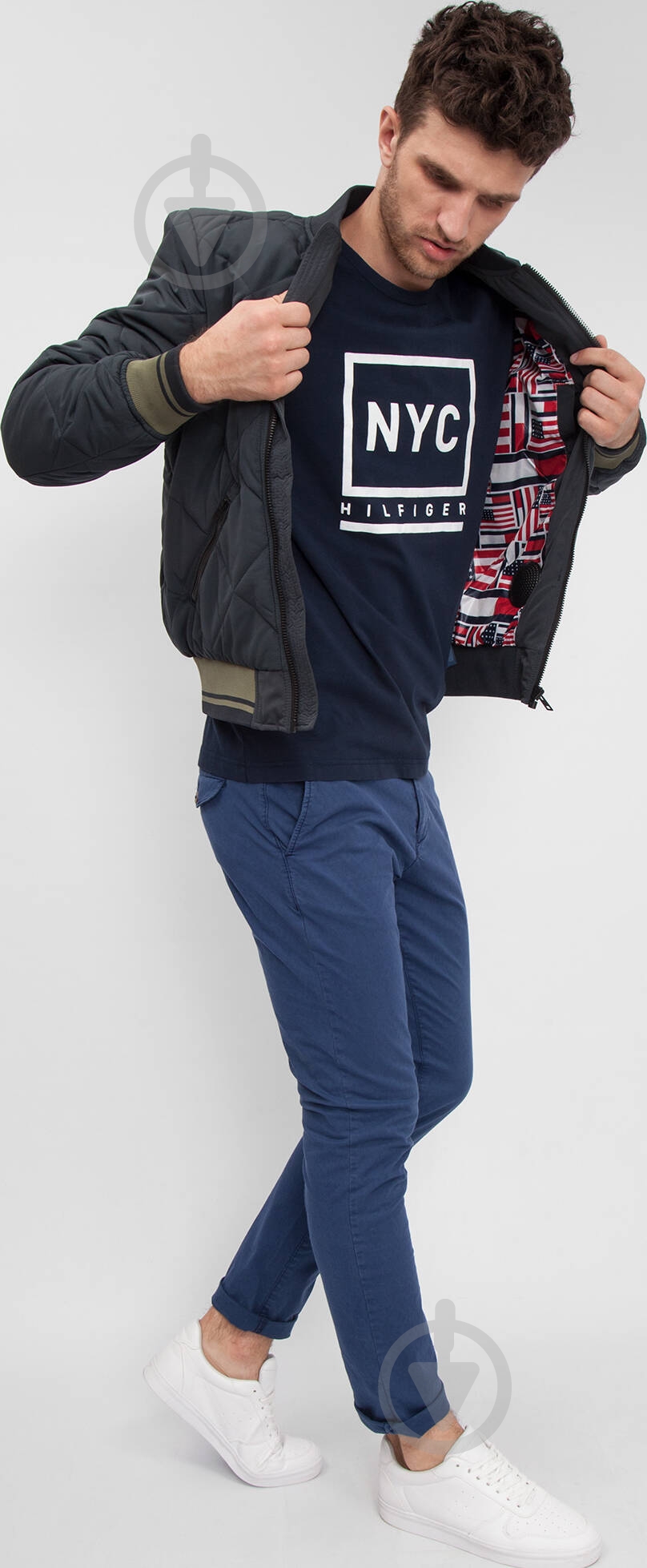 Брюки Tommy Hilfiger DENTON CHINO DIAM JACQ GMD MW0MW00729-485 32-34 синий - фото 4