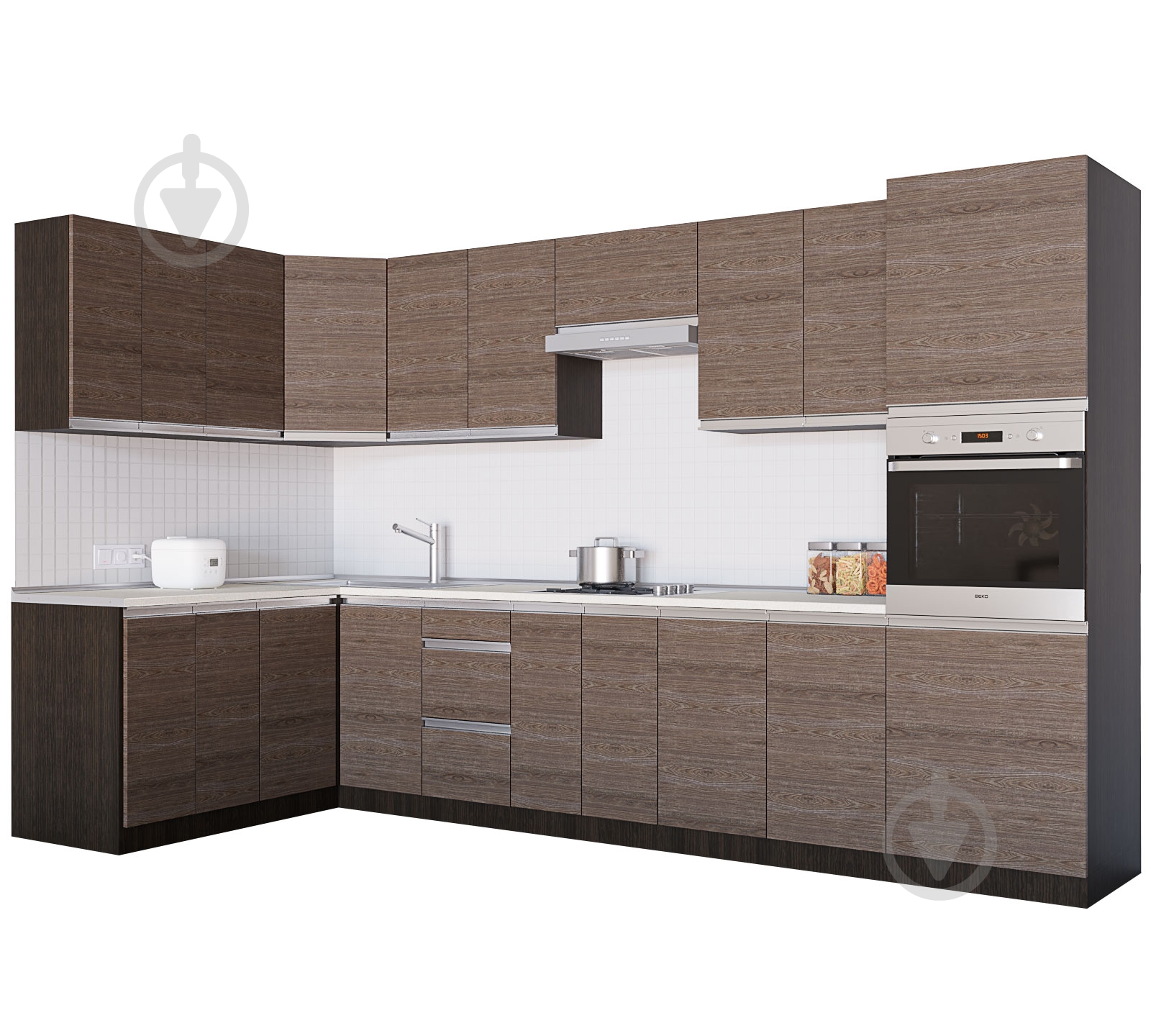 Кухня Альбина (VIIА2) бергамо ДСП 1,6 мx3,4 м - фото 1 Кухня Альбина (VIIА2) бергамо ДСП 1,6 мx3,4 м - фото 1