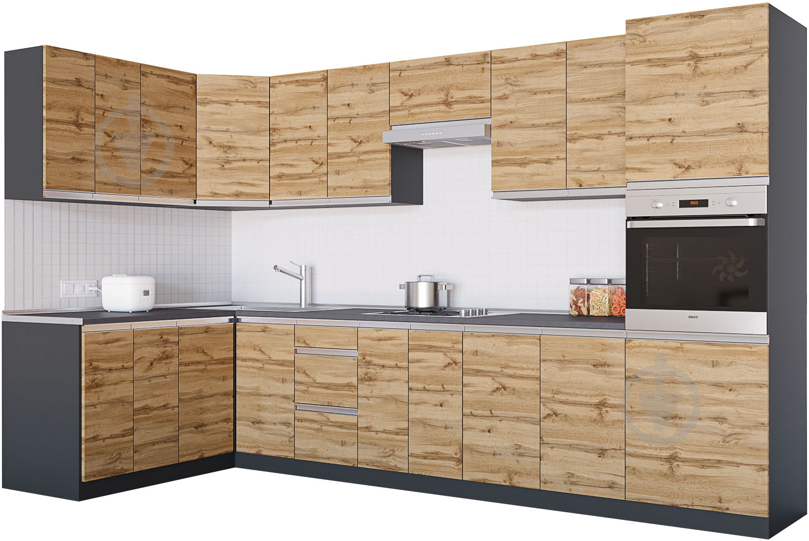 Кухня Альбина (VIIА5) дуб аппалачи ДСП 1,6 мx3,4 м - фото 1