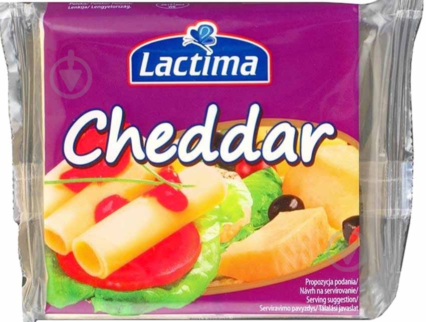 Сир Lactima плавлений скибочки Тост Чеддер 36,2% 130г 5901126012623 - фото 1 Сир Lactima плавлений скибочки Тост Чеддер 36,2% 130г 5901126012623 - фото 1