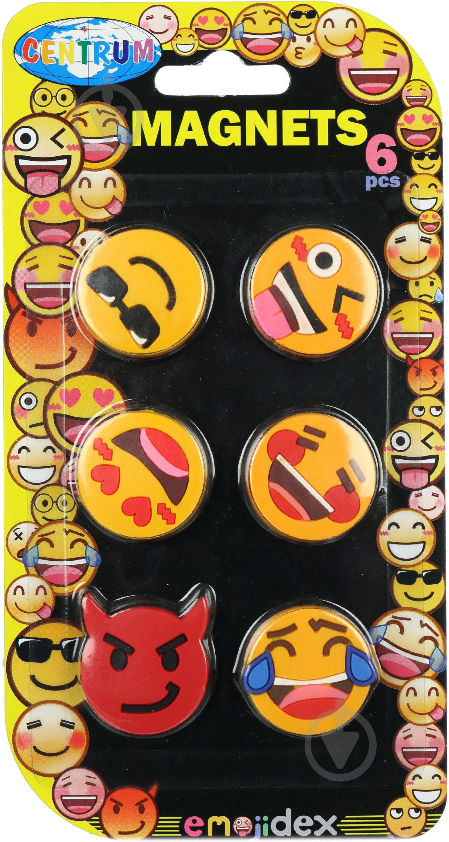 Магніти для дощок Emojidex Смайли 87005 6 шт. Centrum - фото 1 Магніти для дощок Emojidex Смайли 87005 6 шт. Centrum - фото 1