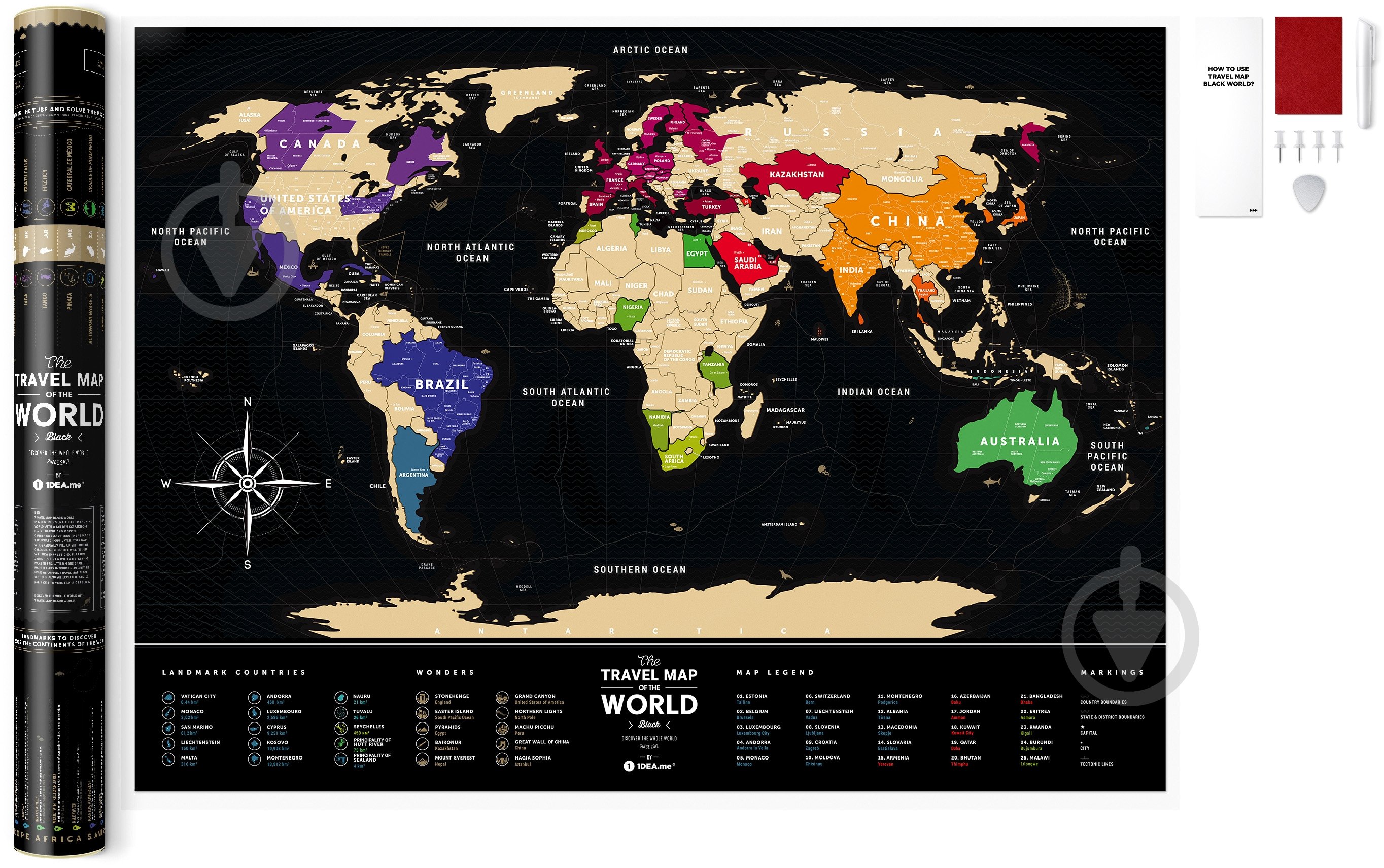 Скретч-карта Travel Map Black World 1DEA.me - фото 2