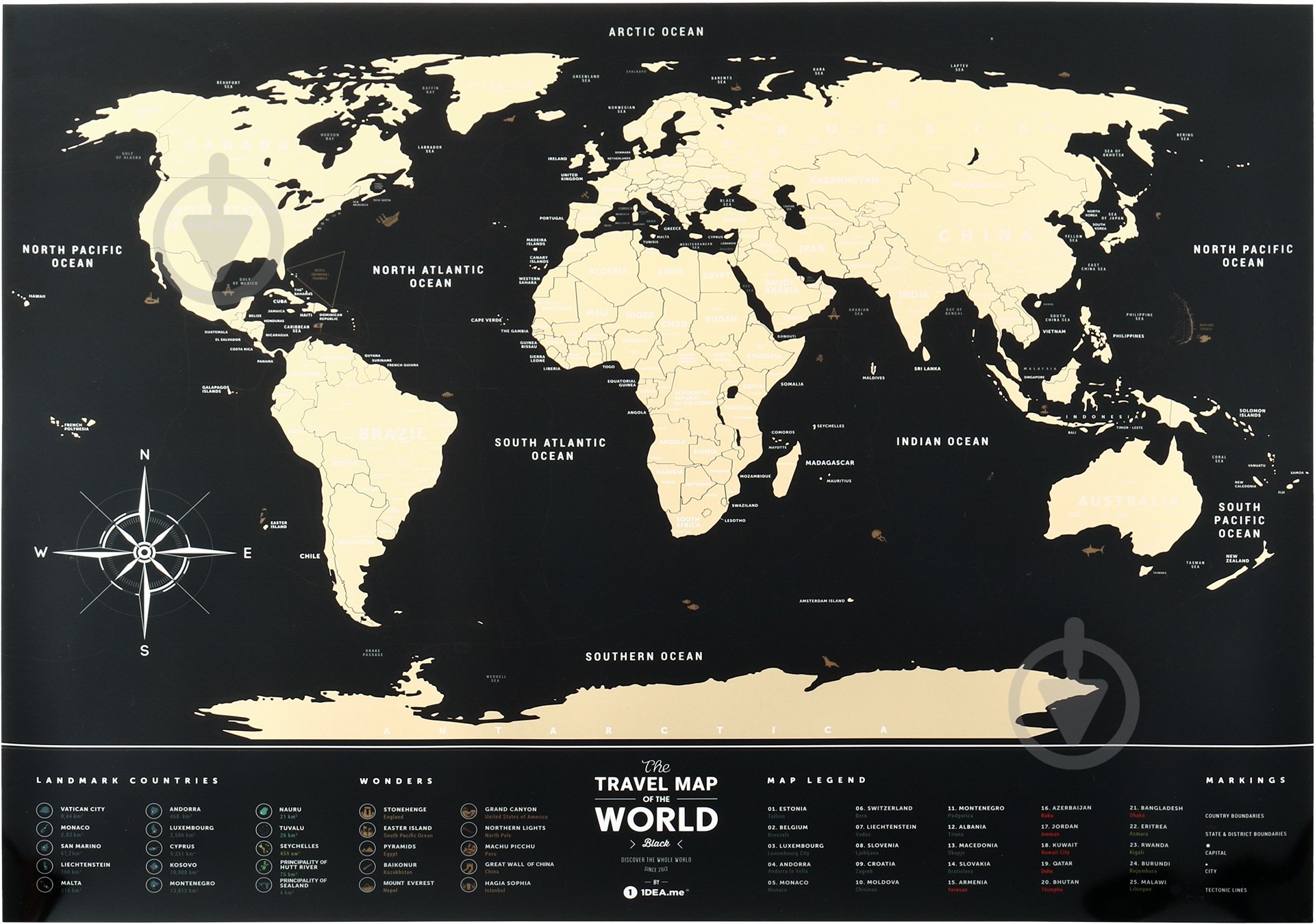 Скретч-карта Travel Map Black World 1DEA.me - фото 1