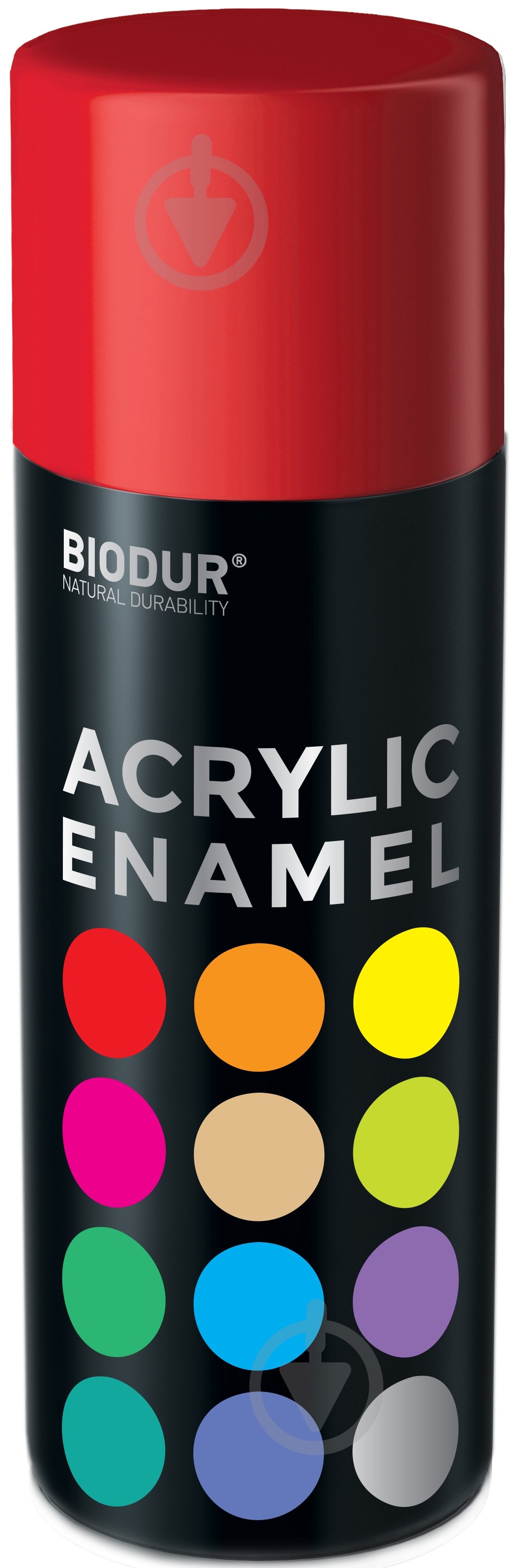 Емаль акрилова Biodur RAL 3020 червоний високий глянець 400 мл - фото 1
