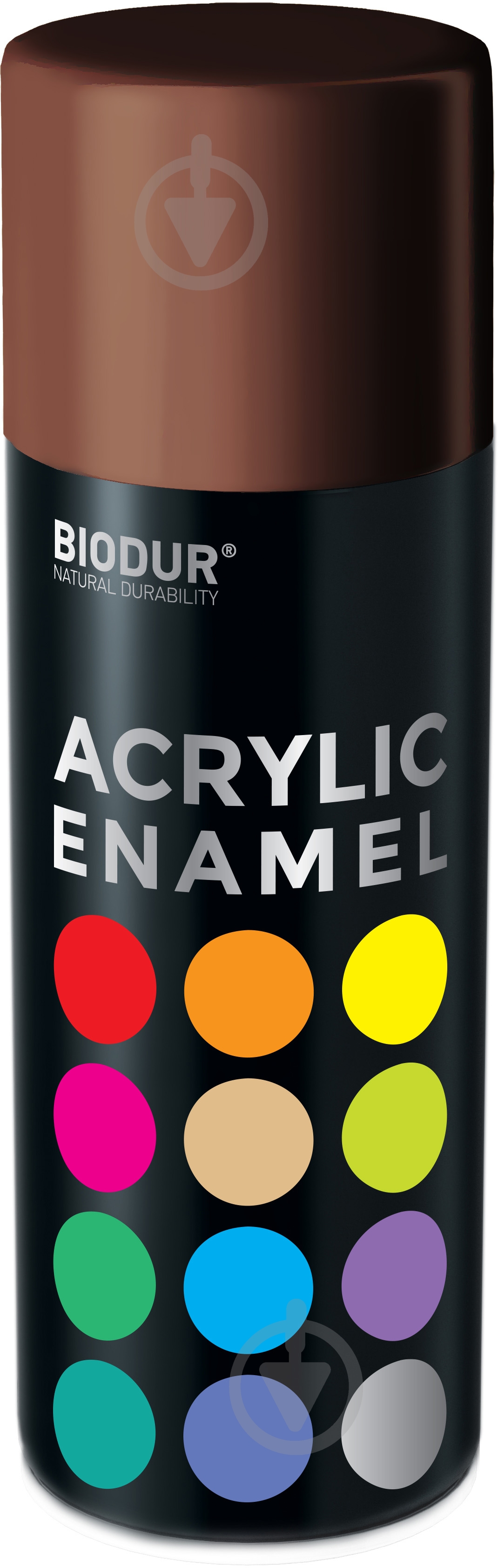 Емаль акрилова Biodur RAL 8017 темно-коричневий високий глянець 400 мл - фото 1