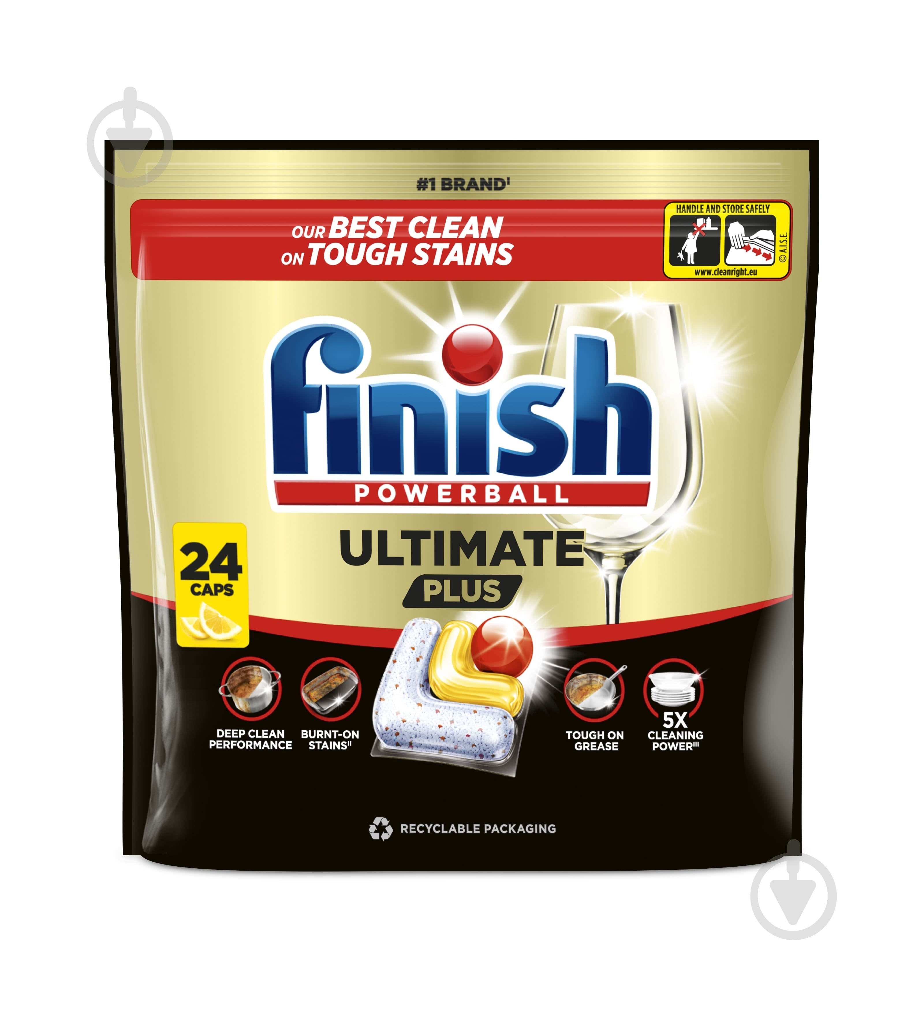 Капсулы для посудомоечных машин Finish Ultimate Plus Лимон 24 шт. - фото 1