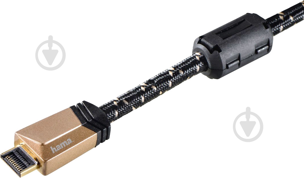 Кабель Hama HDMI 0.75 м чорно-коричневий (00122209) Premium AM/AM - фото 4