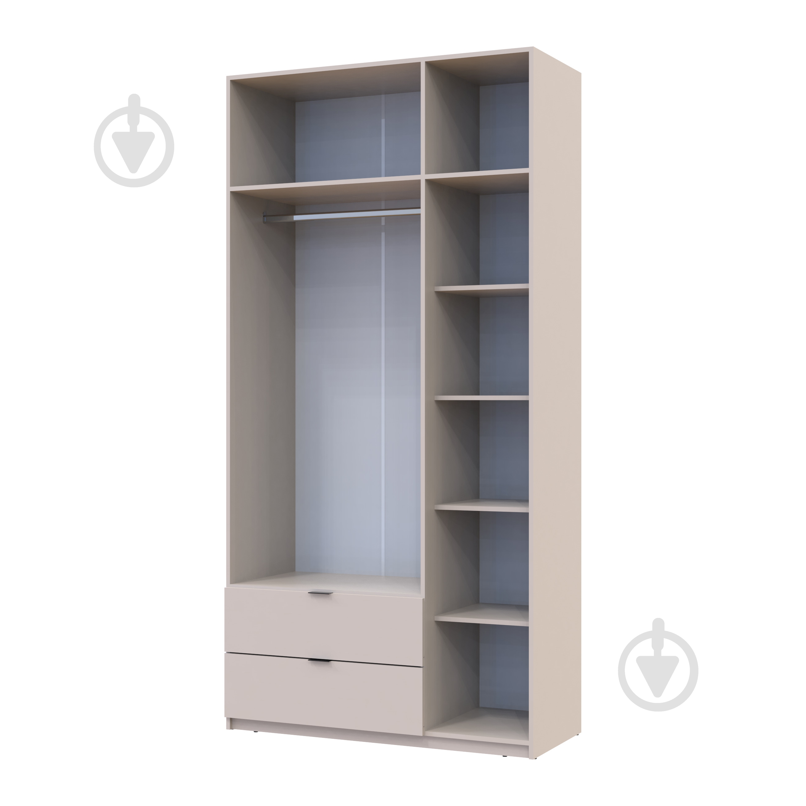 Шкаф Doros Лукас 3ДСП 2400х1350х500 мм кашемир - фото 4