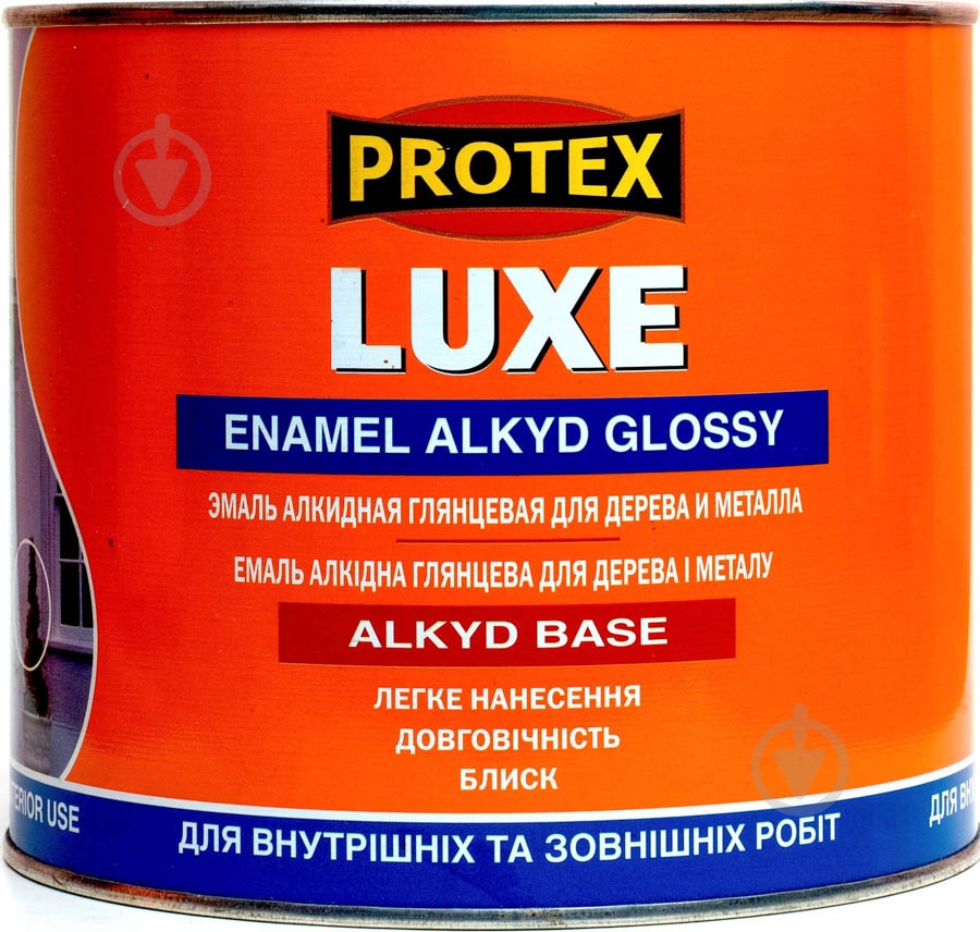 Емаль PROTEX алкідна Luxe глянець білий 2,1 л 2,7 кг - фото 1