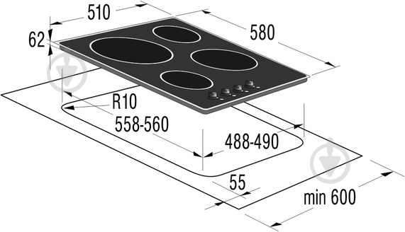 Варильна поверхня електрична Gorenje ECT 680 ORA - фото 2