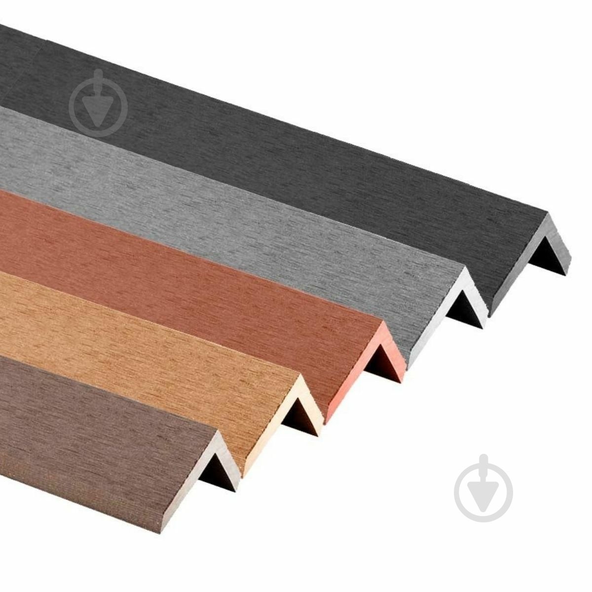Угольник для террасной доски Polymer & Wood 61x31x2200 мм мербау темный - фото 1