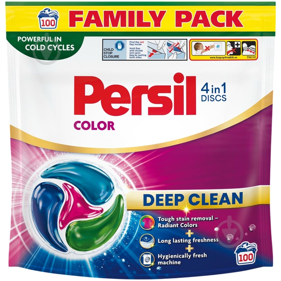 Капсули для машинного прання Persil Color 4in1 Discs Deep Clean 100 шт. - фото 1
