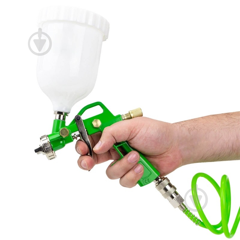 Набір фарборозпилювач H-827-2V з верхнім пластиковим бачком 600мл у комплекті з аксесуарами ROCKFORCE RF-SGK-5 - фото 4 Набір фарборозпилювач H-827-2V з верхнім пластиковим бачком 600мл у комплекті з аксесуарами ROCKFORCE RF-SGK-5 - фото 4