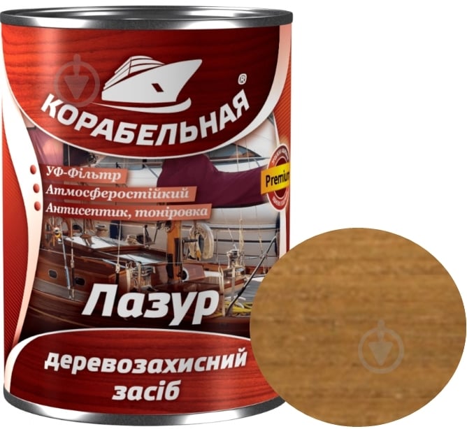Лазурь КОРАБЕЛЬНА с УФ-фильтром дуб глянец 0,75 л - фото 1