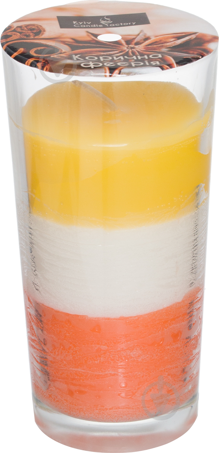 Свеча ароматическая Kyiv Candle Factory Элит в стакане Корична феерия 8074 - фото 2