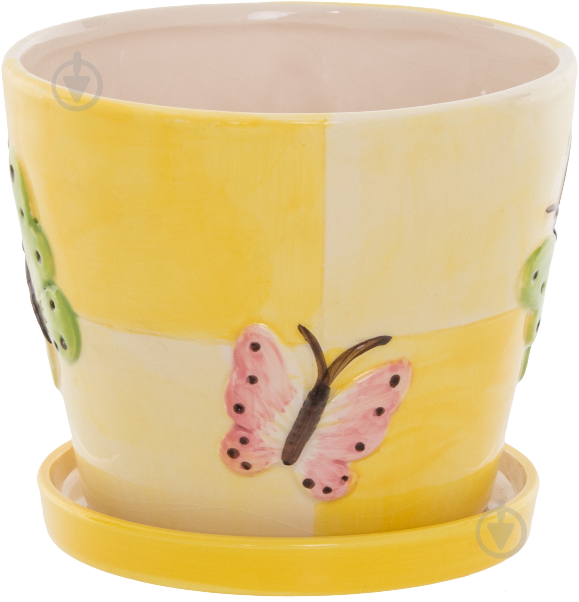 Горшок керамический Ваш сад yellow S/2 HSS10896 круглый 2,9 л желтый с рисунком - фото 1 Горшок керамический Ваш сад yellow S/2 HSS10896 круглый 2,9 л желтый с рисунком - фото 1