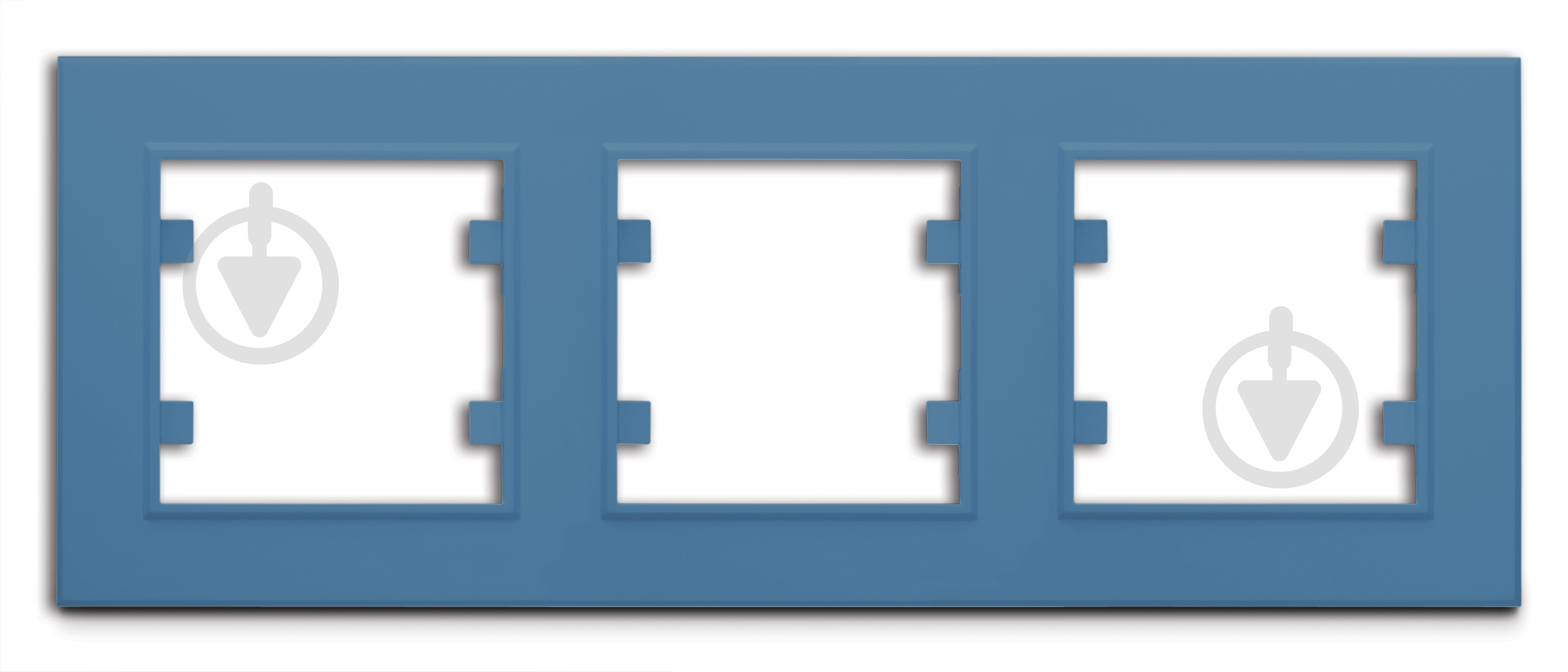 Рамка трехместная Makel Karea горизонтальная синий - фото 1