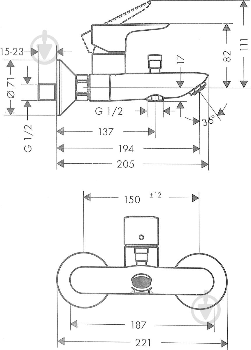 Смеситель для ванны Hansgrohe Talis Select E (71740000) - фото 3