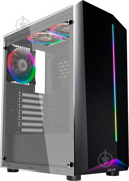 Корпус 1stPlayer R6-A-3R1 Color LED Black - фото 1 Корпус 1stPlayer R6-A-3R1 Color LED Black - фото 1