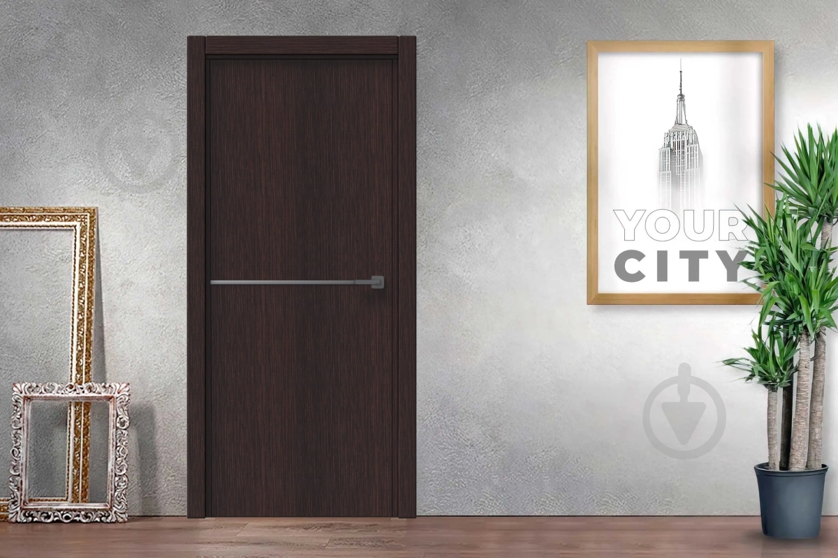 Дверне полотно IN WOOD ET-02 ПГ із молдингом і чорною кромкою ПВХ 800 мм шпон коричневий - фото 2 Дверне полотно IN WOOD ET-02 ПГ із молдингом і чорною кромкою ПВХ 800 мм шпон коричневий - фото 2