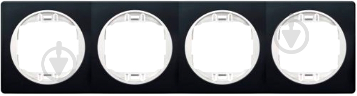 Рамка четырехместная Aling-Conel Eon горизонтальная черный глянец/белый E6704.EO - фото 1