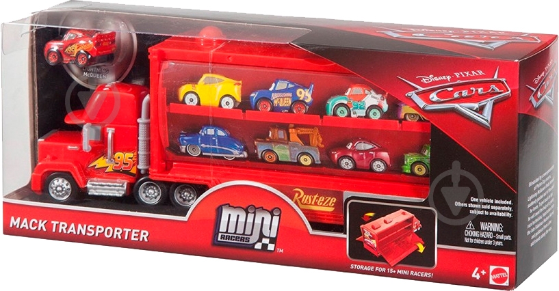 Грузовик Mattel Транспортер мини-гонщиков Cars Mack из м / ф "Тачки" FLG70 - фото 1