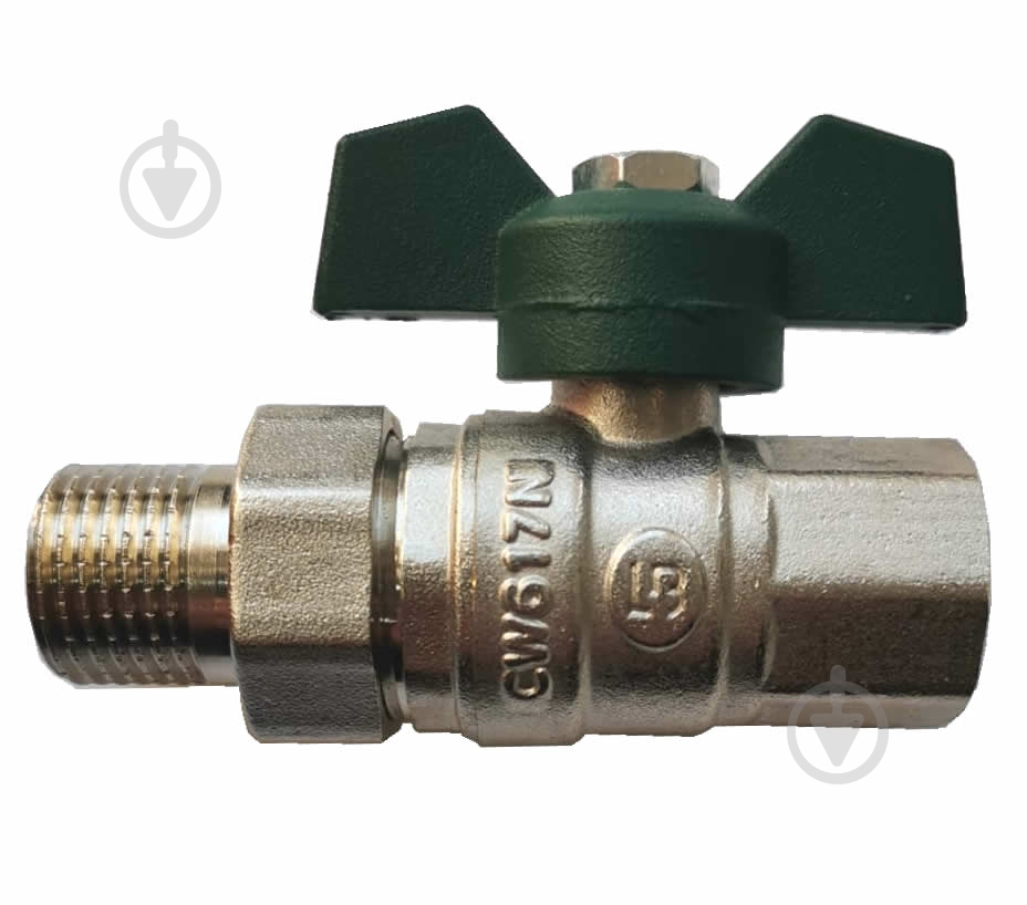 Кран кульовий Water House американка 25 метелик зелений нікель LB - фото 1 Кран кульовий Water House американка 25 метелик зелений нікель LB - фото 1