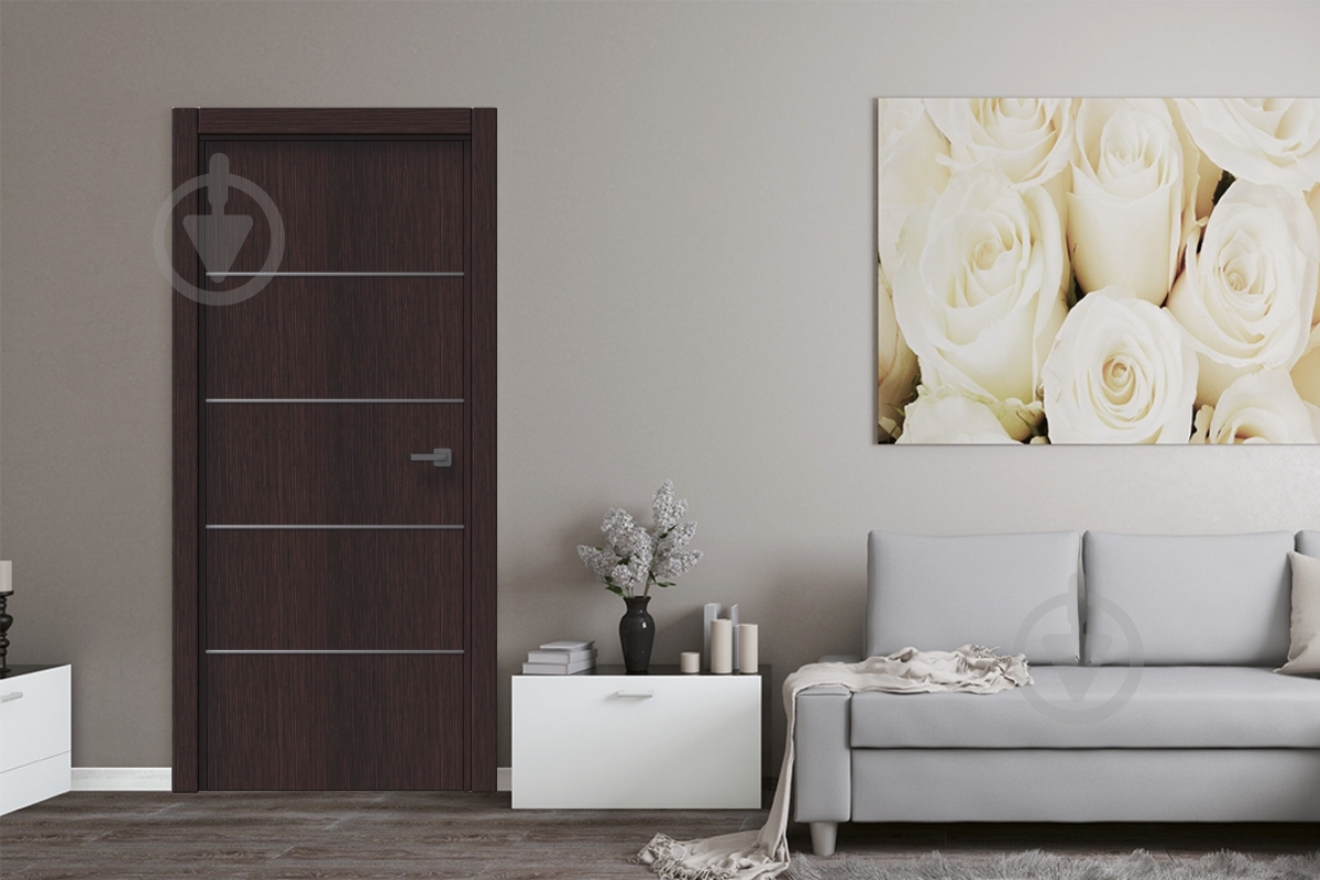 Дверне полотно IN WOOD ET-04 ПГ із молдингом і чорною кромкою ПВХ 800 мм шпон коричневий - фото 2 Дверне полотно IN WOOD ET-04 ПГ із молдингом і чорною кромкою ПВХ 800 мм шпон коричневий - фото 2