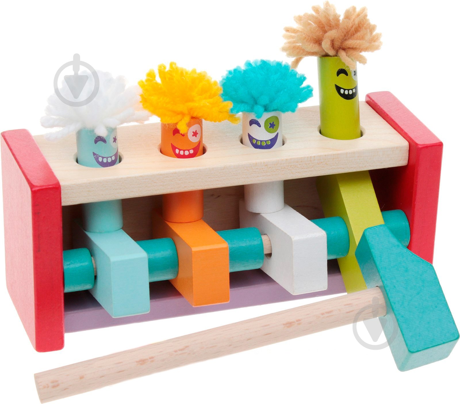 Игрушка деревянная Левеня Cubika Клоуны-прыгунцы - фото 1
