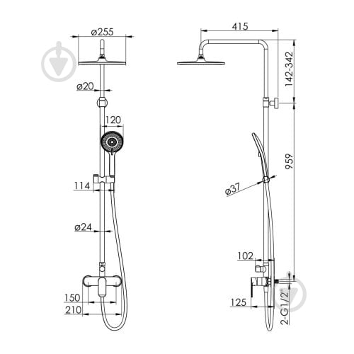 Душевая система Imprese t03000701AA - фото 2