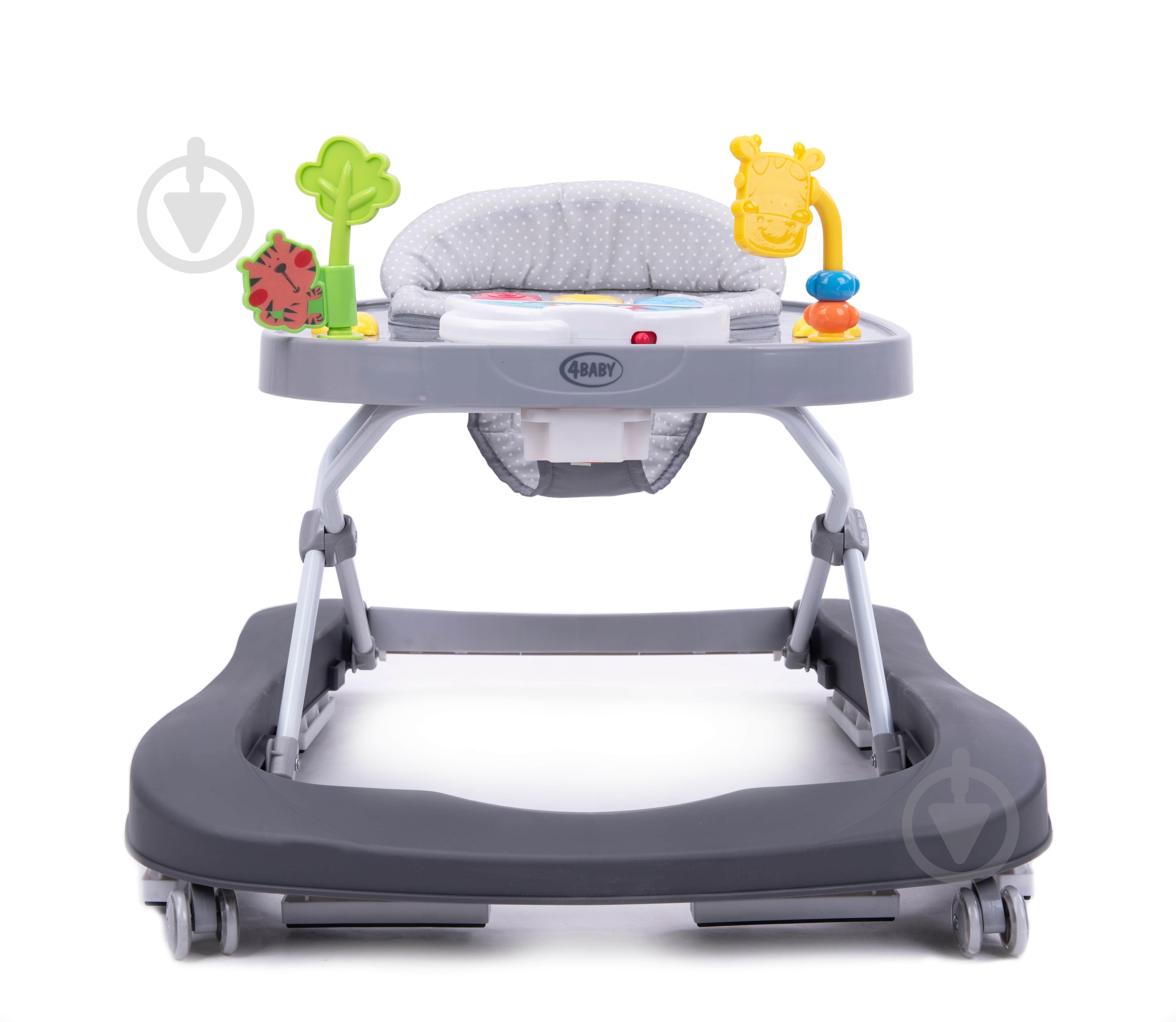 Ходунки интерактивные 4Baby Walk'n Push dark grey 4WP01 - фото 1