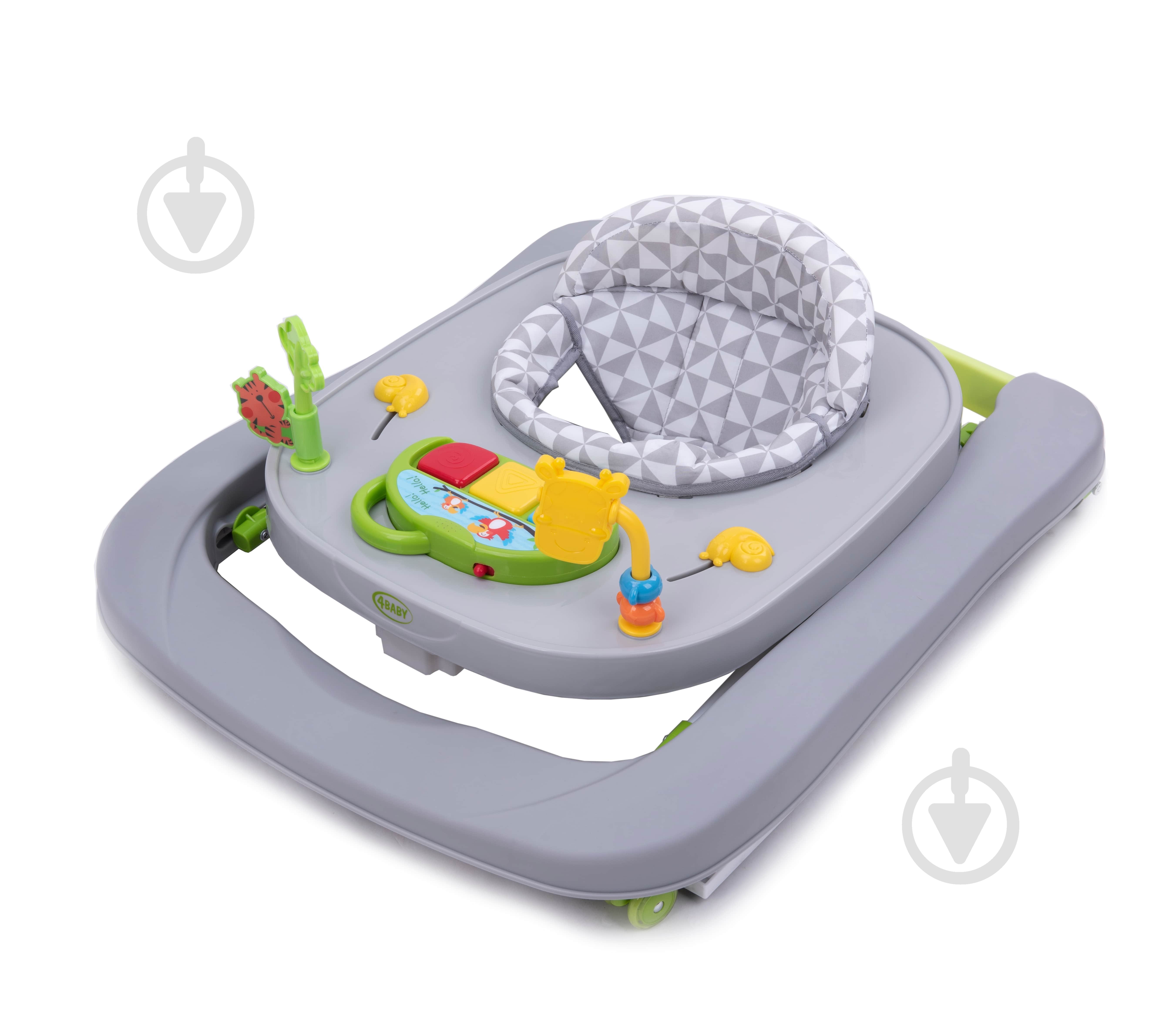 Ходунки интерактивные 4Baby Walk'n Push grey 4WP02 - фото 2