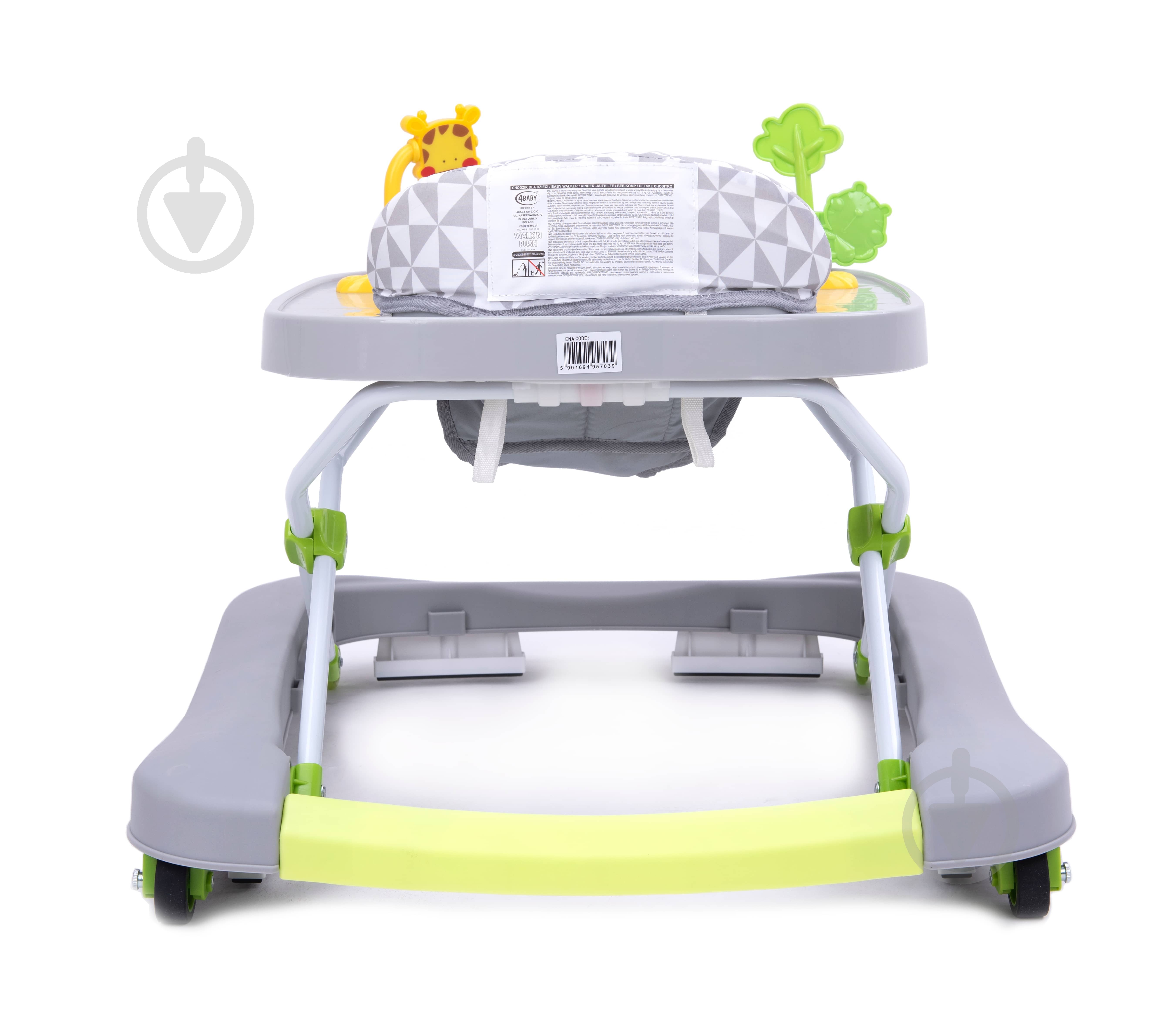 Ходунки интерактивные 4Baby Walk'n Push grey 4WP02 - фото 4