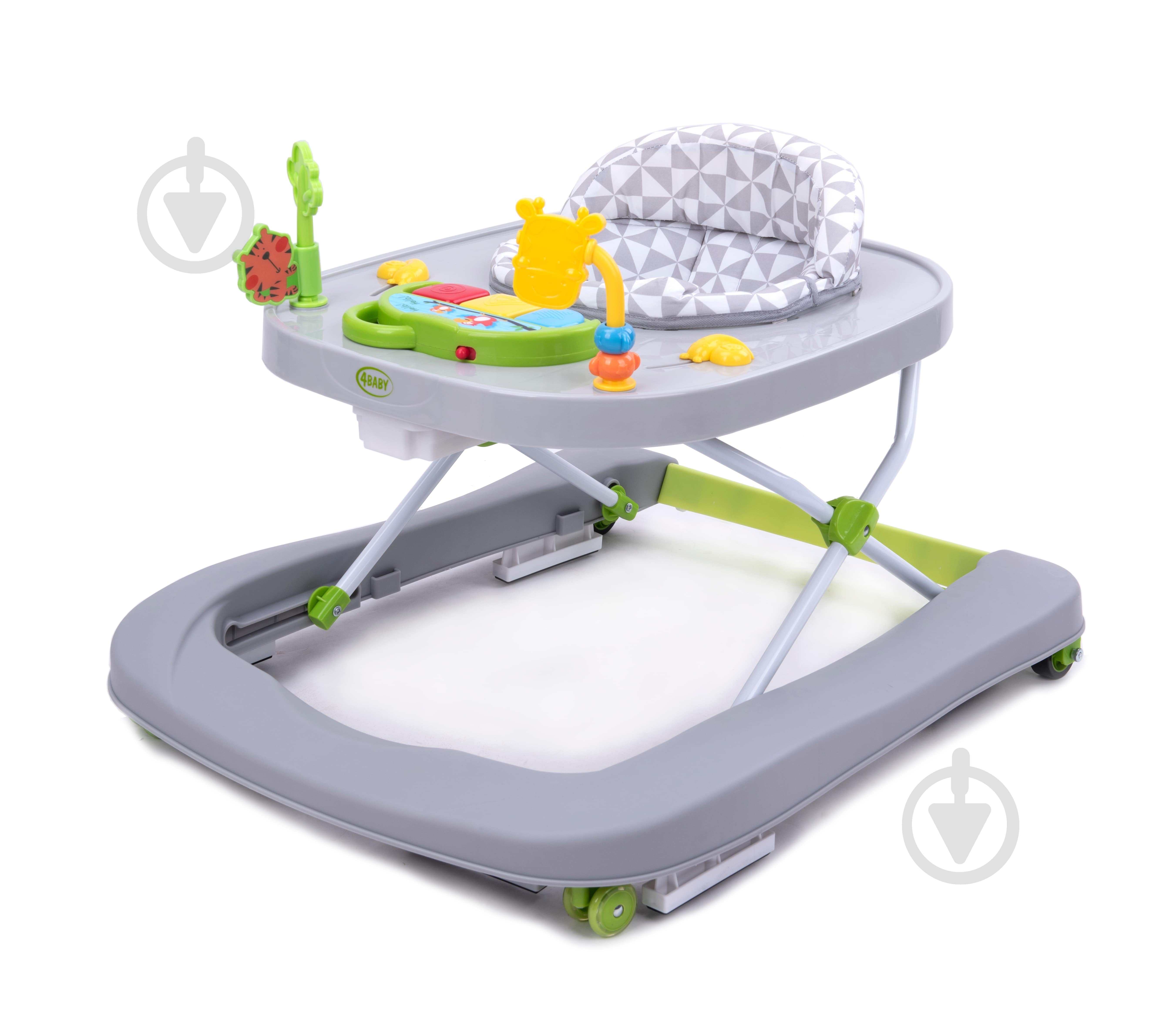 Ходунки интерактивные 4Baby Walk'n Push grey 4WP02 - фото 5