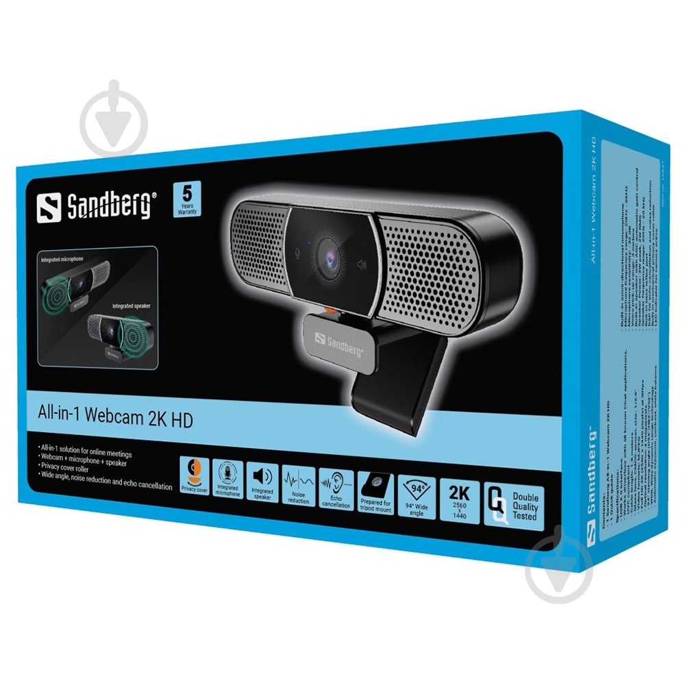 Веб-камера Sandberg All-in-1 Webcam 2K HD 134-37 - фото 8 Веб-камера Sandberg All-in-1 Webcam 2K HD 134-37 - фото 8