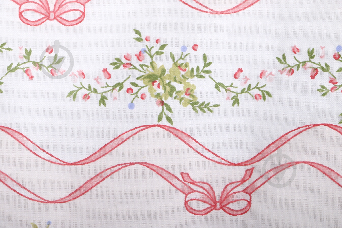 Комплект постільної білизни Basic Кантрі 1 1,5 білий із рожевим La Nuit - фото 4