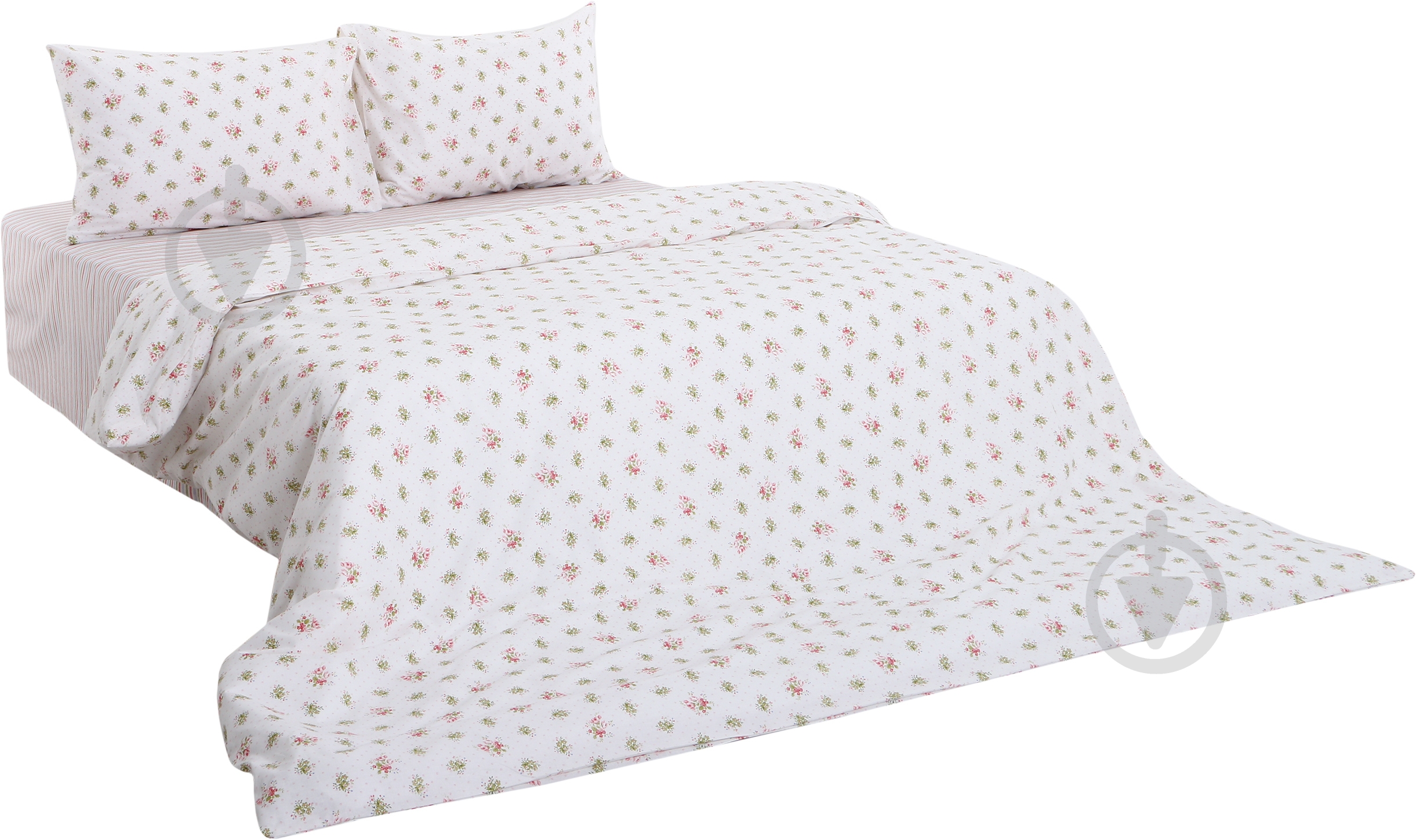 Комплект постельного белья Basic Кантри 2 1,5 белый с розовым La Nuit - фото 1 Комплект постельного белья Basic Кантри 2 1,5 белый с розовым La Nuit - фото 1