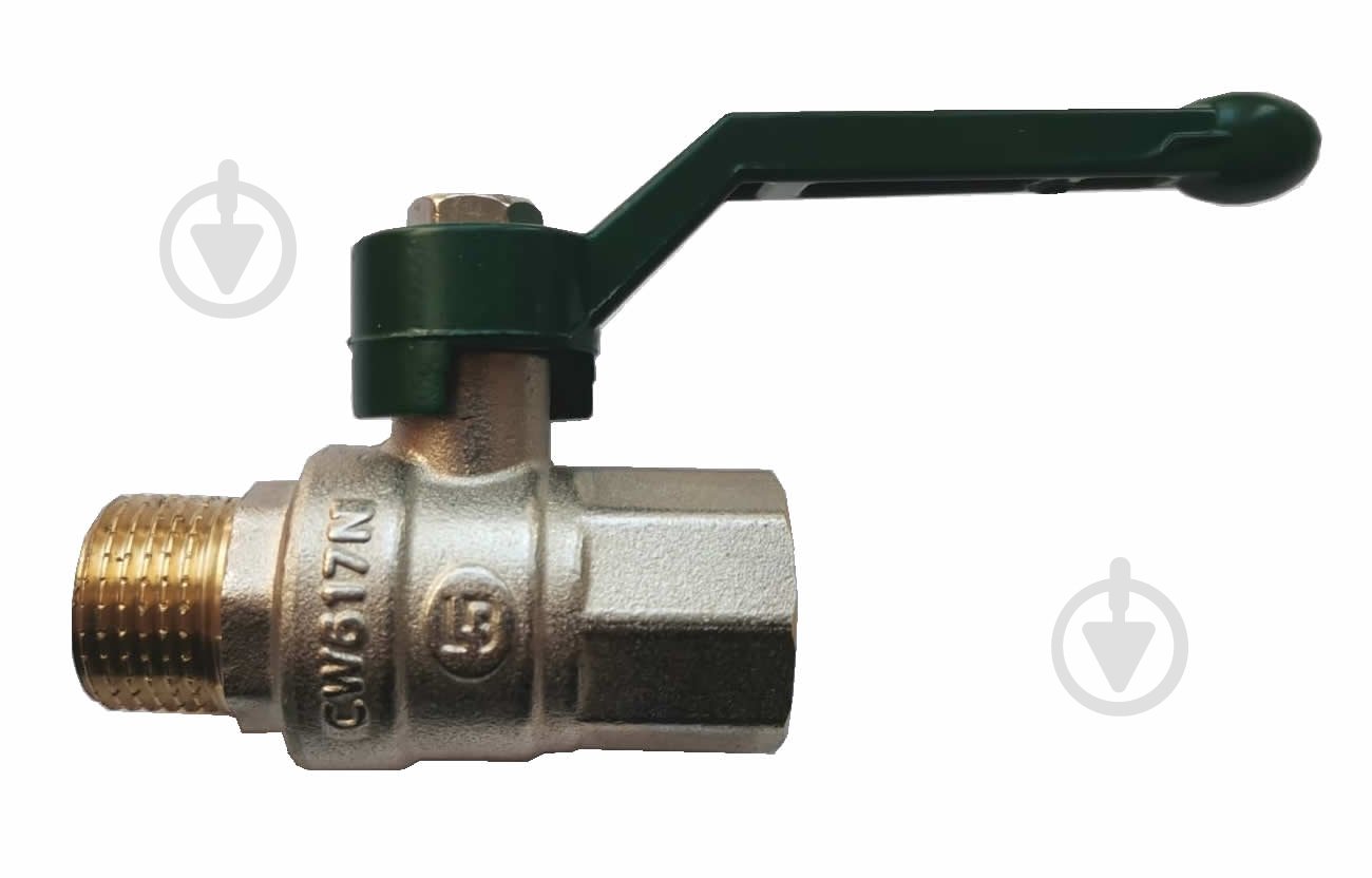 Кран кульовий Water House в/з 50 ручка зелена нікель LB - фото 1