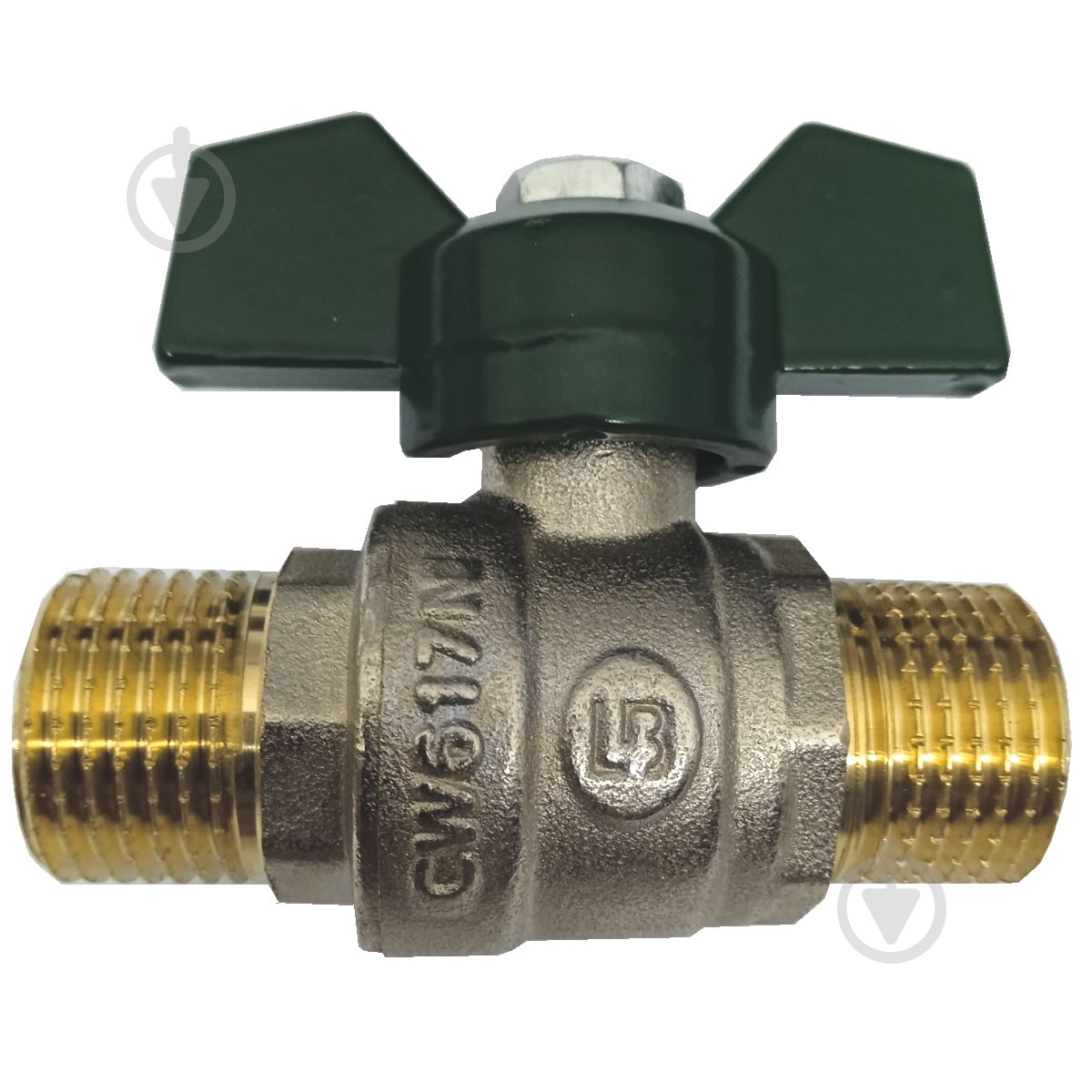 Кран шаровой Water House в/в 20 бабочка зеленая никель LB (Ц00549) - фото 1 Кран шаровой Water House в/в 20 бабочка зеленая никель LB (Ц00549) - фото 1