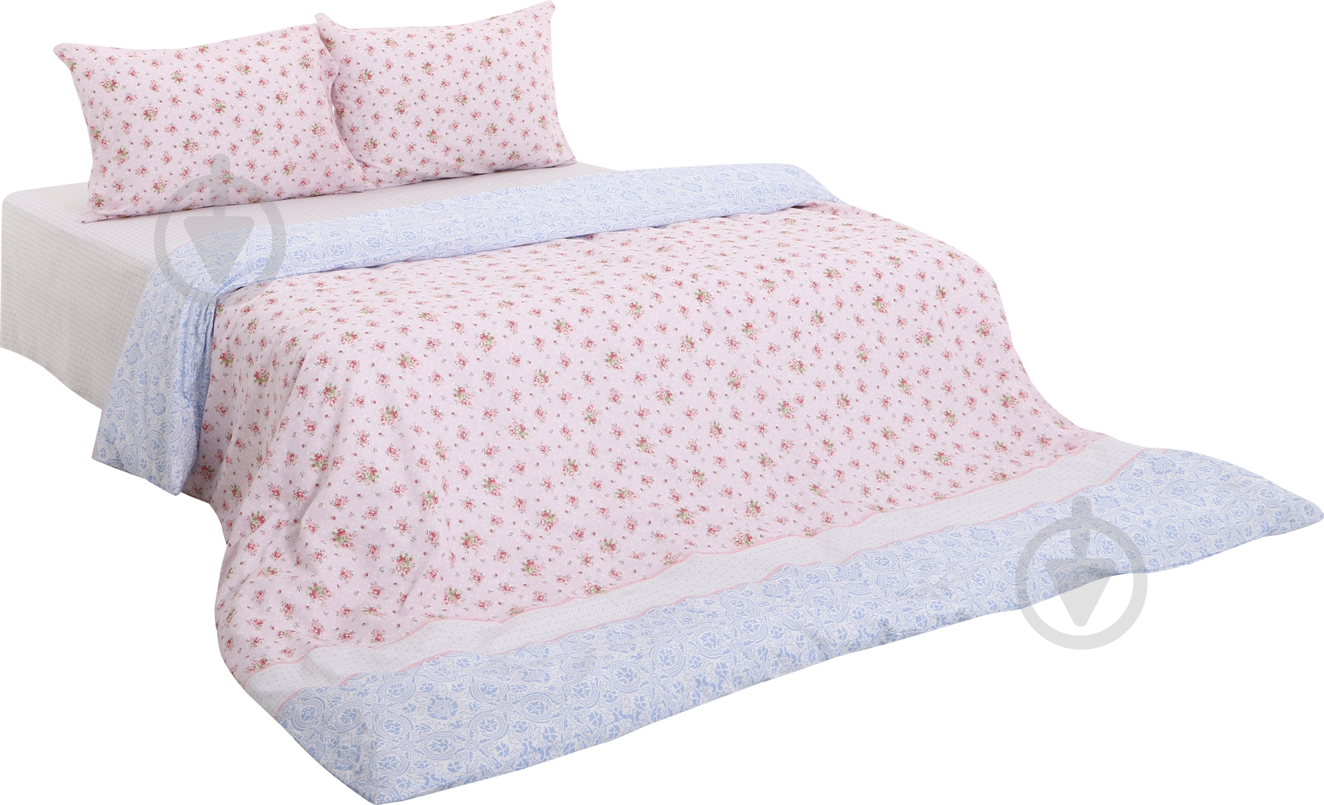 Комплект постельного белья Марсель 1,5 белый с розовым UP! (Underprice) - фото 1