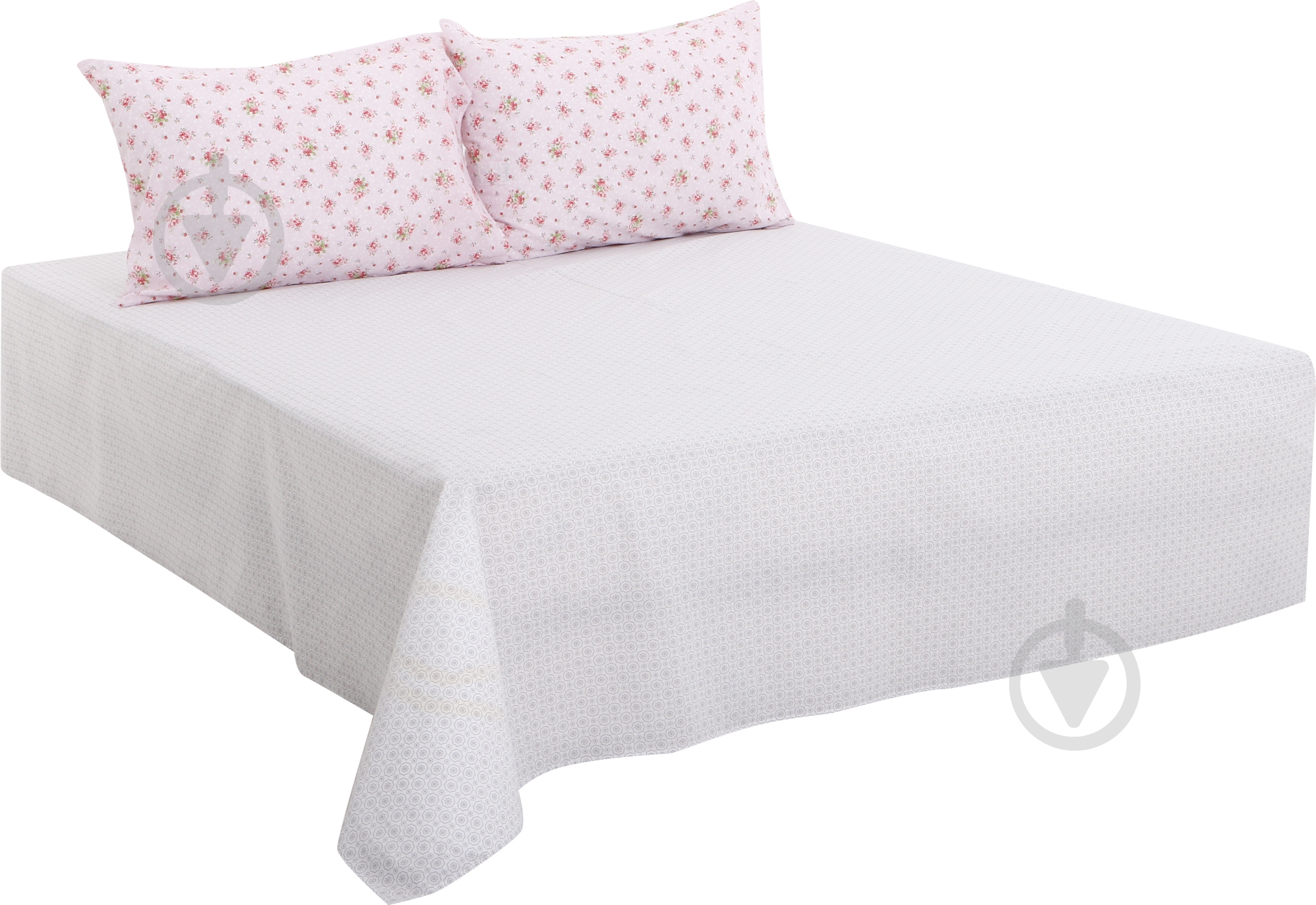 Комплект постельного белья Марсель 1,5 белый с розовым UP! (Underprice) - фото 2