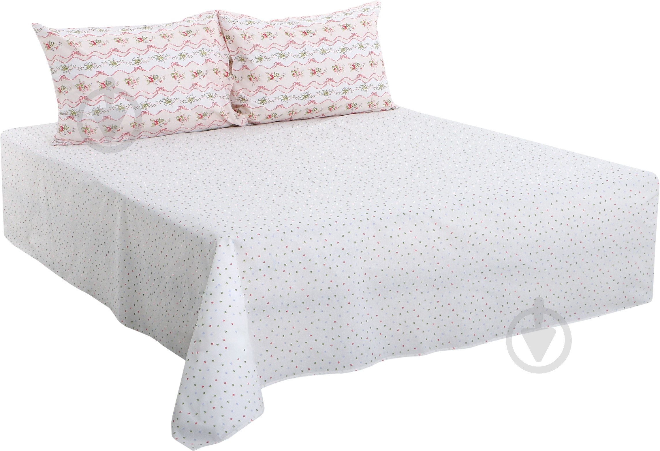 Комплект постельного белья Basic Кантри 1 2,0 белый с розовым La Nuit - фото 2