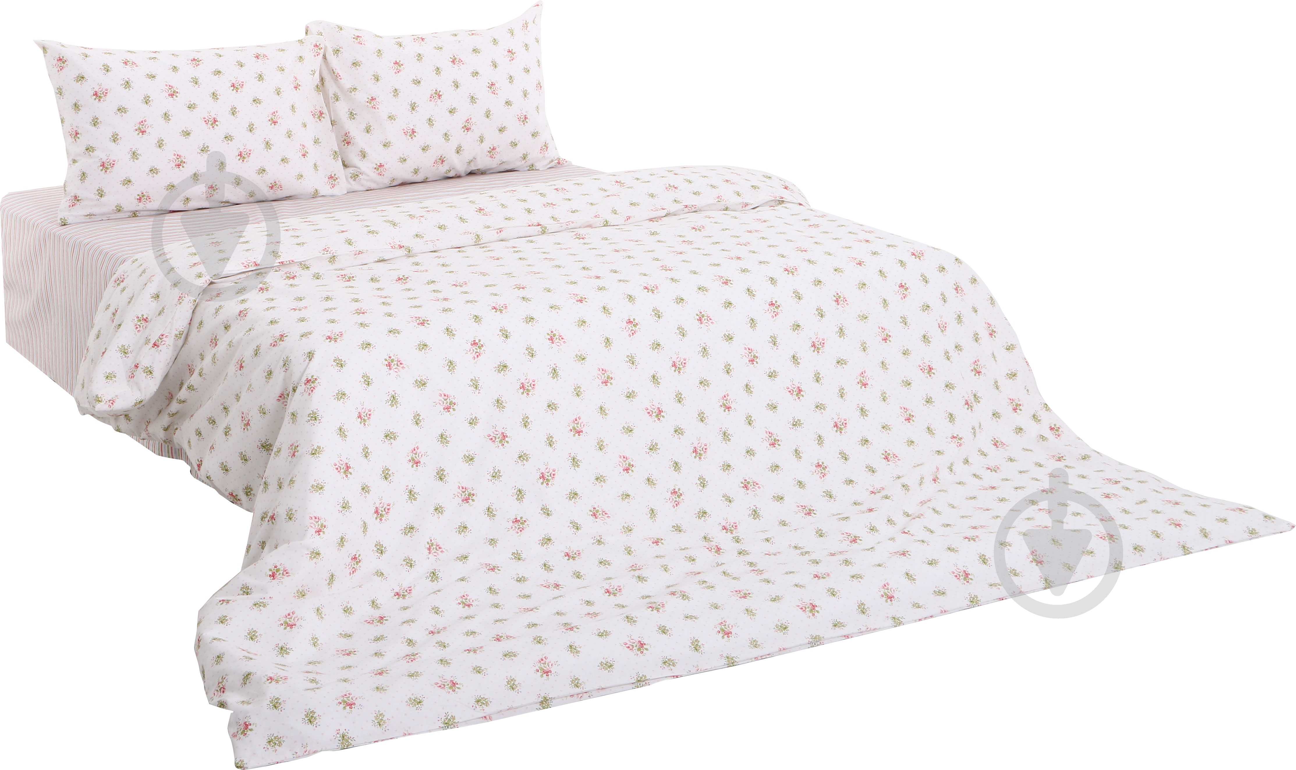 Комплект постельного белья Basic Кантри 2 2,0 белый с розовым La Nuit - фото 1