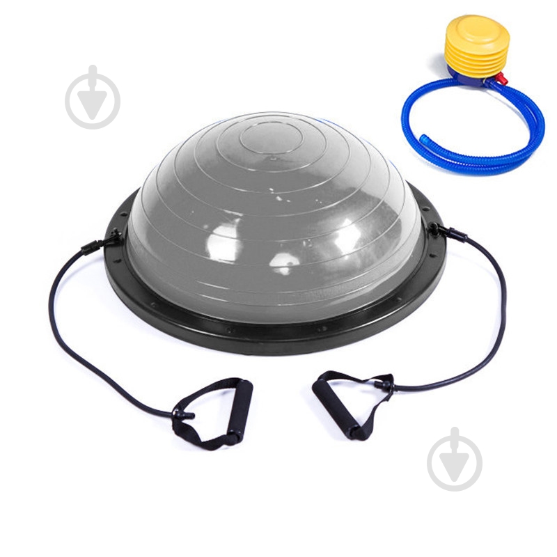 Балансировочная платформа EasyFit Bosu Ball 60 см с ножками серый (EF-2323) - фото 1