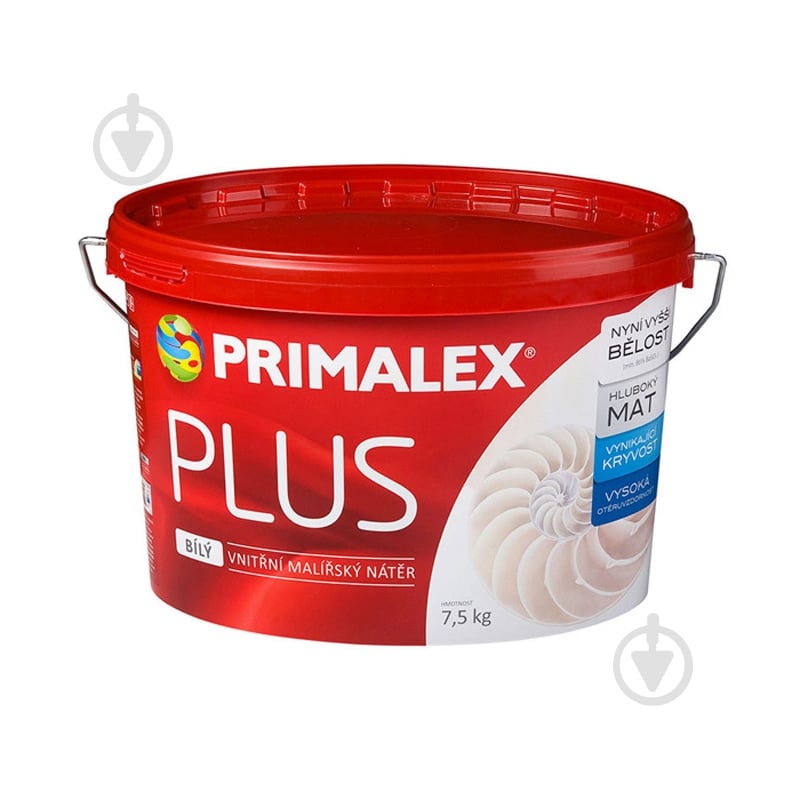 Краска известковая PRIMALEX Plus мат белый 7,5 кг - фото 1