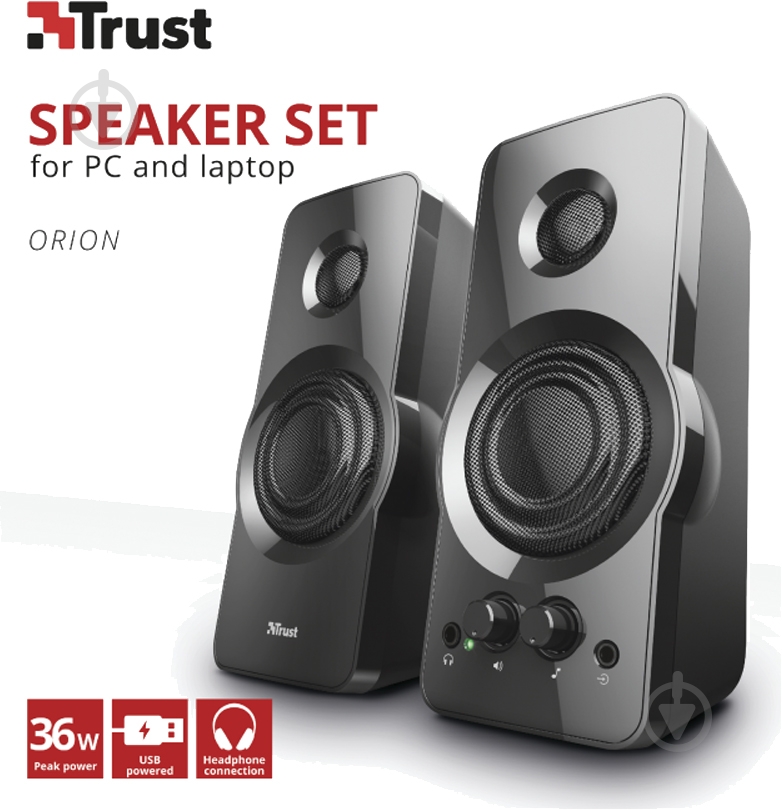 Акустична система Trust Orion USB 2.0 black - фото 8