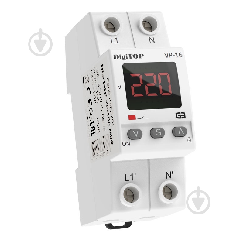 Реле напруги DigiTOP VP-16A M2R - фото 1