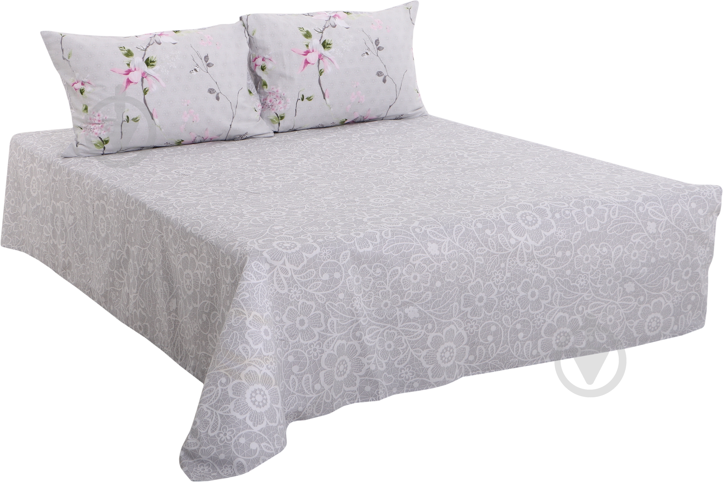 Комплект постельного белья Floral 1,5 серо-розовый Ibodo (без простыни) - фото 2 Комплект постельного белья Floral 1,5 серо-розовый Ibodo (без простыни) - фото 2