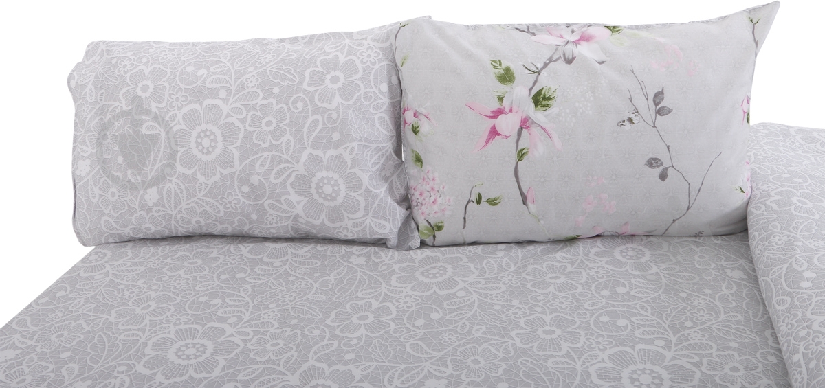 Комплект постельного белья Floral 1,5 серо-розовый Ibodo (без простыни) - фото 3 Комплект постельного белья Floral 1,5 серо-розовый Ibodo (без простыни) - фото 3