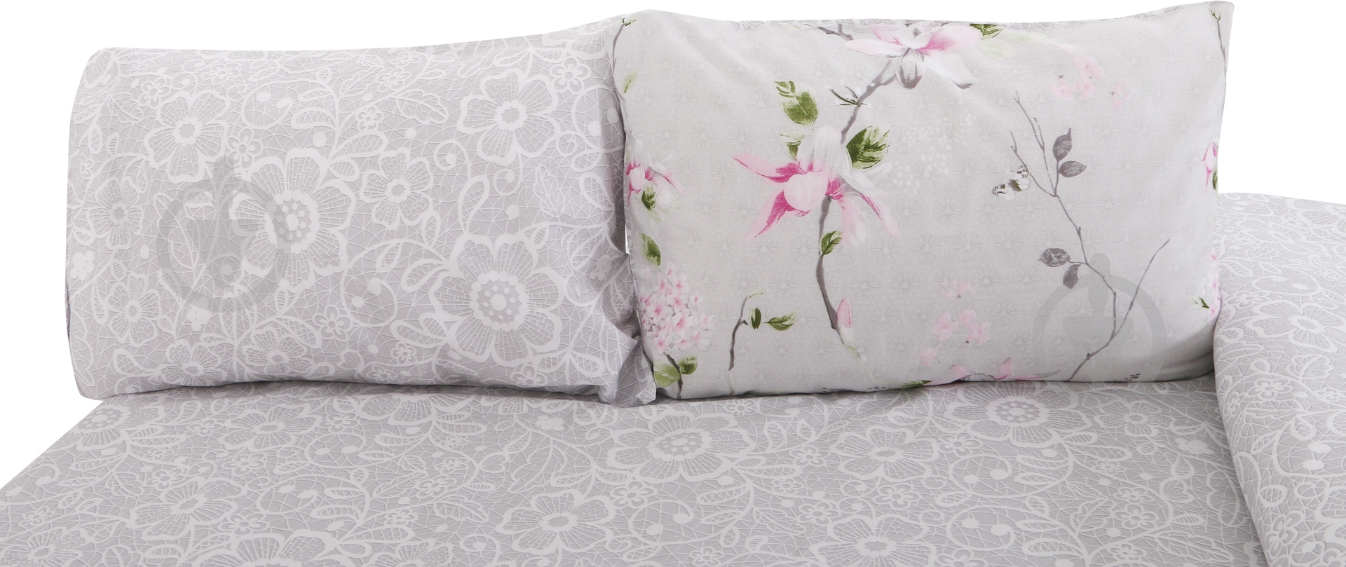Комплект постельного белья Floral 2,0 серо-розовый Ibodo - фото 3